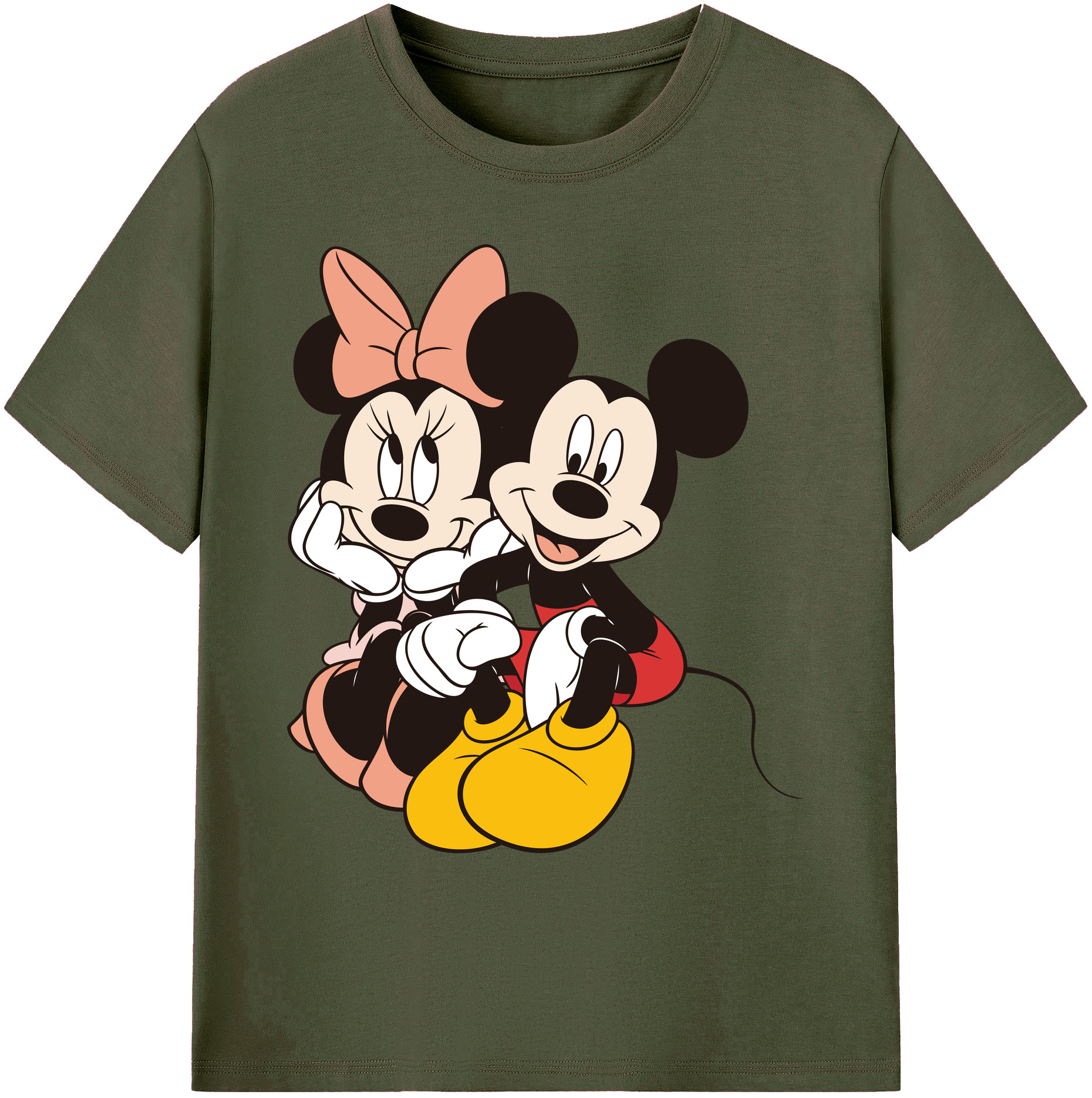 ミッキーマウス Mickey Mouse 綿100％ メンズ半袖Tシャツ｜肌触りやわらか＆通気性